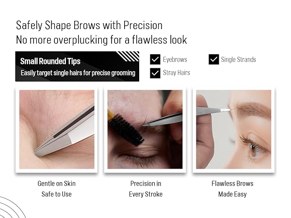 pointed precision ingrown hair tweezers,round tip eyebrow tweezers,splinter tweezers