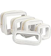 5Pcs Diaper Bag Organizer Pouch Set, Waterproof Travel Clear Makeup Bag Set for Women Small Toile...