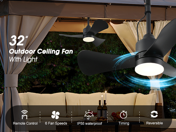 gazebo fans outdoor hanging