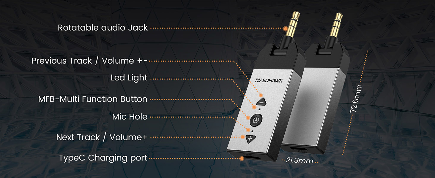 Bluetooth aux adapter for car