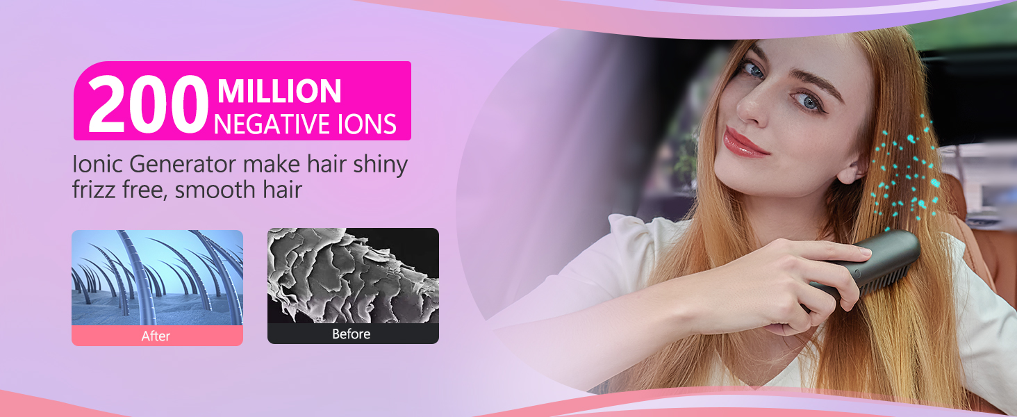 negative ion hair straightener brush