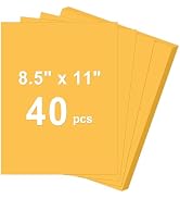 40 Sheets Cardstock 8.5x11, 65lb Orange Yellow Card Stock, Construction Paper, 180gsm Thick Print...