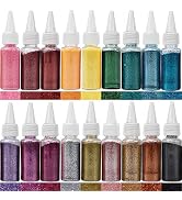 DECOYARDOO 18 Colors Acrylic Glitter Powder for Body Art, Nail Art, Crafts | Multi-Purpose Vibran...