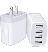 USB Wall Charger Plug,2-Pack Charger Block Charging Cube Fast Charging Box Multi Plug Outlet Powe...