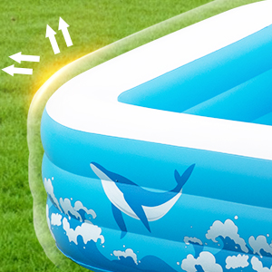 Large Inflatable Pool for Adults Kids,Blow-up Pools Inflatable Swimming Pool with Pump, Kiddie Pool