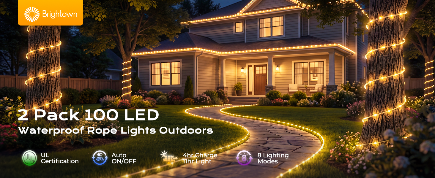 solar rope lights outdoor waterproof