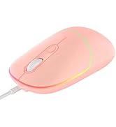 FENISIO Wired Mouse,USB Computer Mouse Backlit Ultra Silent Wired Mouse with 6400 DPI,Ergonomic L...