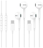 [Apple MFi Certified] USB C Headphones Wired, 2 Pack Type C Earphones/Earbuds with Mic &amp; Remote C...