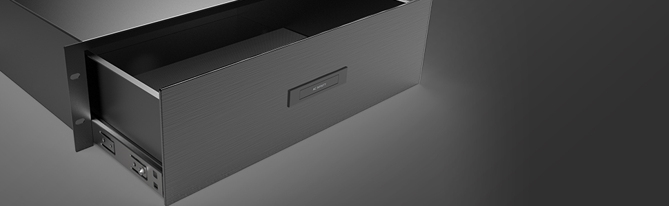AC Infinity Rack Mount Drawer with Aluminum Faceplate for 19” Equipment Server AV DJ Cabinets Racks