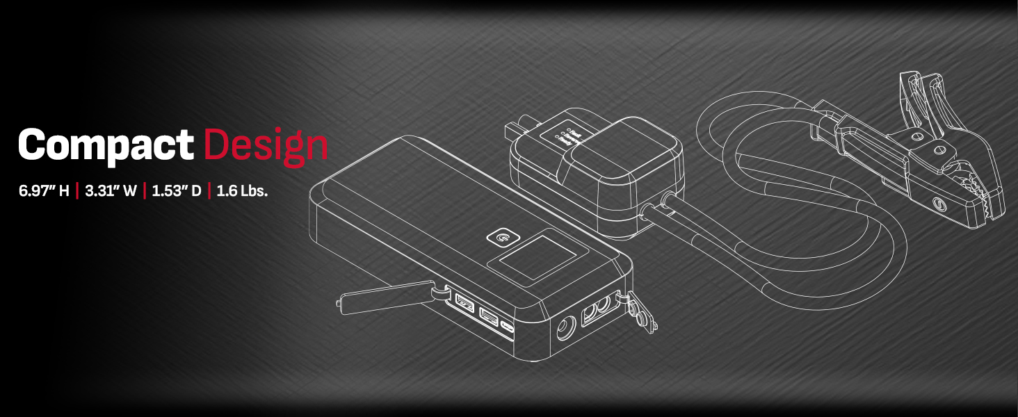 Schumacher SL1639 1000A 12V Lithium Portable Power Pack and Jump Starter 