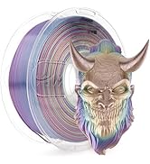 AMOLEN Silk PLA 3D Printer Filament, Shiny Multicolor Kingfisher Rainbow PLA Filament 1.75mm, Gra...