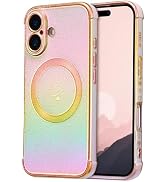 ZTOFERA Magnetic Case for iPhone 16 Case 6.1",Cute Luxruy Iridescent Case with Love Hearts Patter...