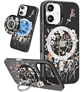 Lotadilo Case for iPhone 16 Plus Case with Magsafe Ring Holder - for Women Dried Flower Design TP...