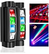 2025 Spider Beam Moving Head DJ Light 8 LEDs, RGBW Disco Strobe Light Party Lights, DJ Stage Ligh...
