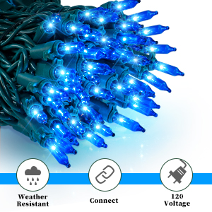 blue string lights