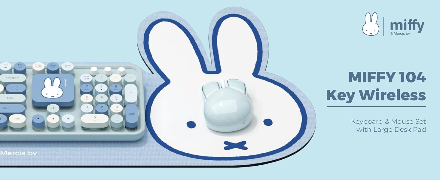 MIFFY 104-Key Wireless Keyboard &amp;amp; Mouse Set with Large Desk