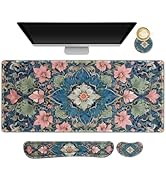Lauspuck Large Mouse Pad and Keyboard Wrist Rest, Extended Mouse Pad with Wrist Support, Non-Slip...