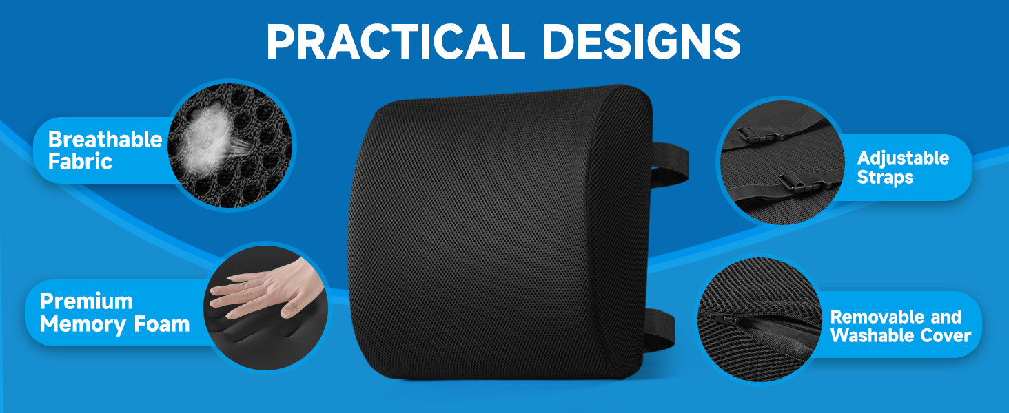 chair back support;neocushion lumbar support pillow;everlasting comfort lumbar support pillow