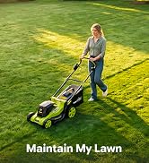 SnapFresh 40V 17” Brushless Lawn Mower – 2 x 5.0Ah Batteries Electric Cordless Push Mower with Fa...