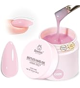 Beetles HEMA-Free Hard Gel for Nails,1 oz 9 in 1 Pink Builder Nail Gel for Sensitive Nails Extens...
