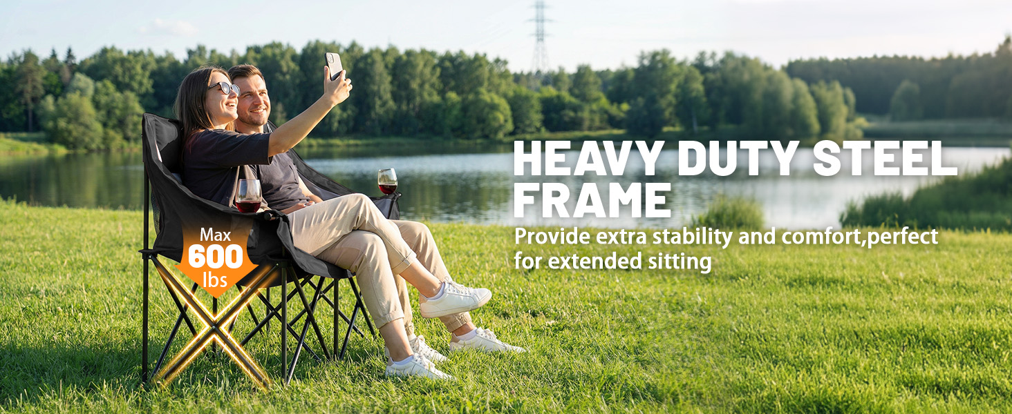 heavy duty camping chair for 2 people
