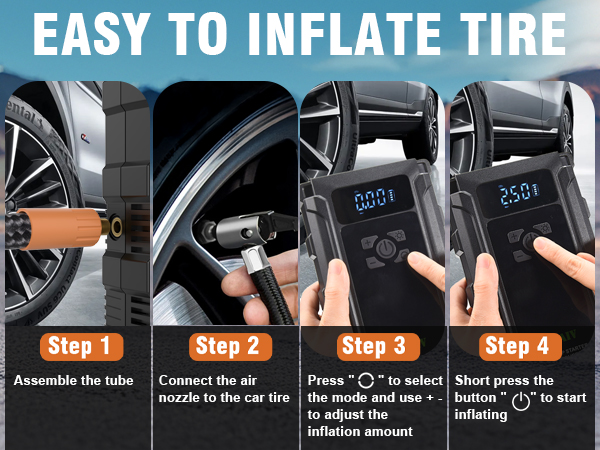 jump starter with tire inflator
