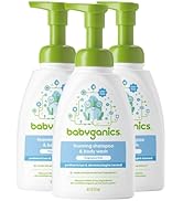 Babyganics Baby Shampoo + Body Wash Pump Bottle, Fragrance Free, 16oz, 3 Pack