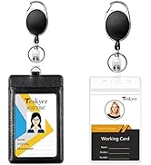 Teskyer 2 Pack Heavy Duty Metal Retractable Badge Holder Reel with Belt Clip Key Ring, Coming wit...