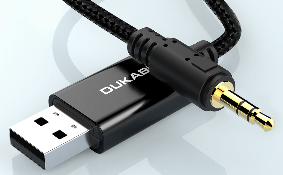 USB to 1/8’’ Male Auxiliary Audio Cable