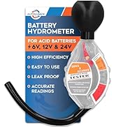 Autolumen Battery Hydrometer - Professional Battery Acid Tester for 6V, 12V, 24V Batteries, Accur...