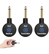 A13 Wireless Guitar System 2.4GHz Transmitter Receiver for Electric/Acoustic Bass Guitar, Recharg...