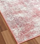 Macgace Modern Abstract Rugs for Living Room, 4'x6' Machine Washable Area Rug with Non Slip Backi...