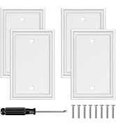 White Modern Decorative Wall Plate Light Switch Cover Decorator Outlet Covers Rocker Switch Plate...