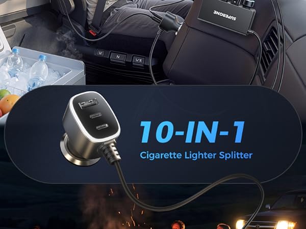 SUPERONE 10-IN-1 Cigarette Lighter Splitter