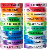IDREAMBAND 20 Pieces Inspirational Wristbands for students - Colorful Inspirational Rubber Bracel...