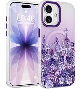Fsoole Magnetic for iPhone 17 Case [Compatible with MagSafe] Pretty Gradient Oil Painting Flower ...