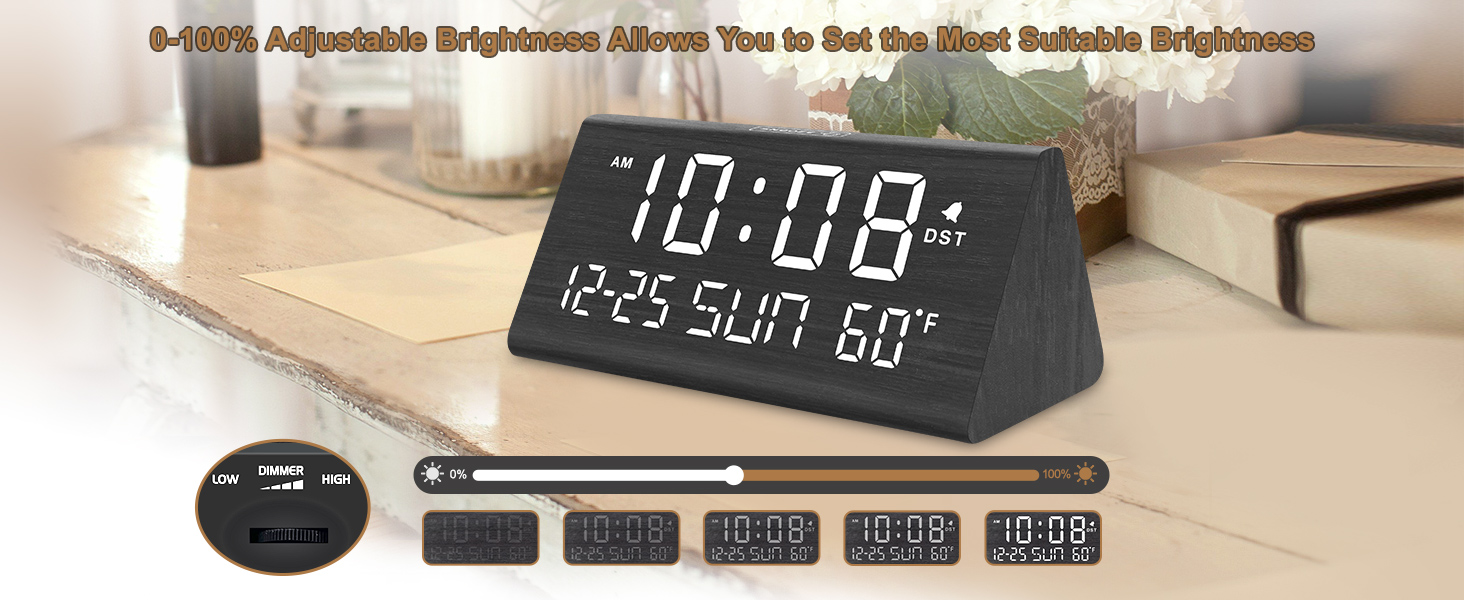 wooden alarm clock