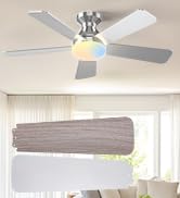 Amico 42 inch Smart Ceiling Fans with Lights, Low Profile Ceiling Fan, Remote/Alexa Voice Control...