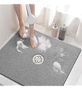HITSLAM Square Shower Mat, 24 x 24 Inch Non Slip Bath Mat for Tub, Soft PVC Loofah Bathtub Mats w...