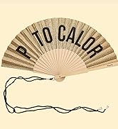 Fisura – Original Folding Fan with “p*to calor” Message. Modern and Colorful Wooden Folding Fan. ...