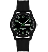 findtime Day Date Watches for Men Easy Read Dial with Luminous Analog Second Hand Gold Arabic Num...