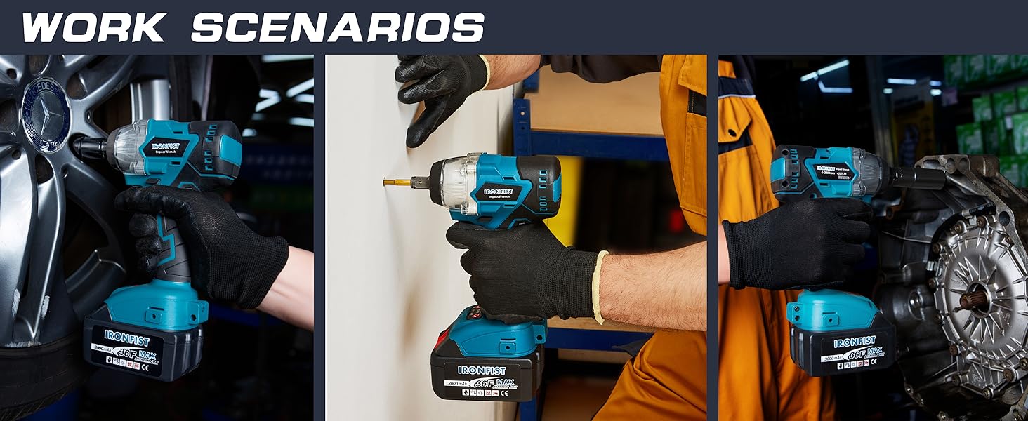 Cordless impact wrench drive power wrenches electric 1/2 inch high torque brushless socket set combo