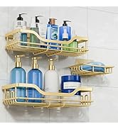 OMAIRA 3-Pack Shower Caddy with Soap Holder, Adhesive Rustproof No-drill Strudy Loading Inside Sh...