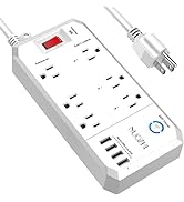 6ft Extension Cord Smart Plug Surge Protector - NUOZHI WiFi Power Strip with 3 Smart Outlets and ...