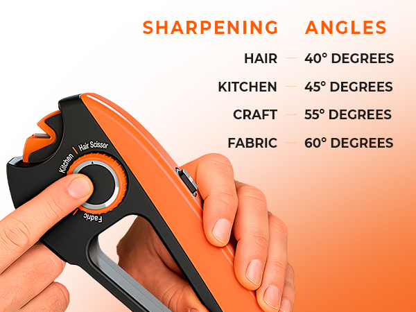 Precision scissor sharpener dial 40 45 55 60 degrees tungsten steel blade restore right hand