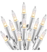 Minetom Clear Christmas Lights Set 100 Count 25 Feet Incandescent Bulb Mini String Lights for Ind...