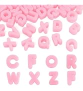 FASHEWELRY 30Pcs Coral Extra Large Letter Beads for Paracord Keychains | Imitation Jelly Bubble J...