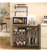 3IngSeagulls Baker's Rack for Kitchen with Storage, Microwave Stand with Adjustable Shelves and 1...