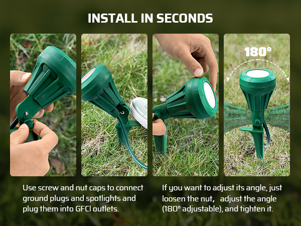 Easy to install led spotlight outdoor