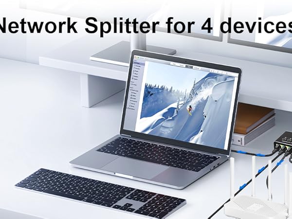 Gigabit Ethernet Splitter 1 to 4